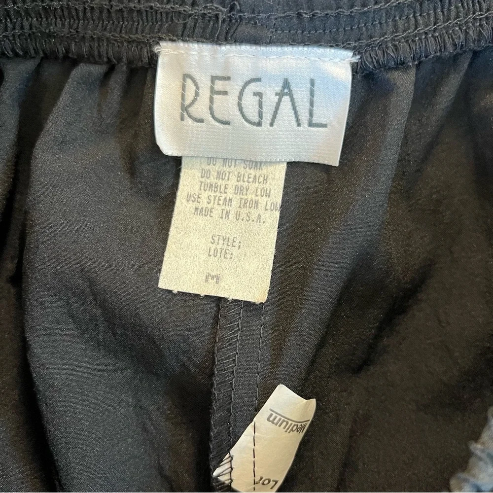 Regal Vintage 80s Elastic High Waist Stretch Casual Bermuda Shorts Black